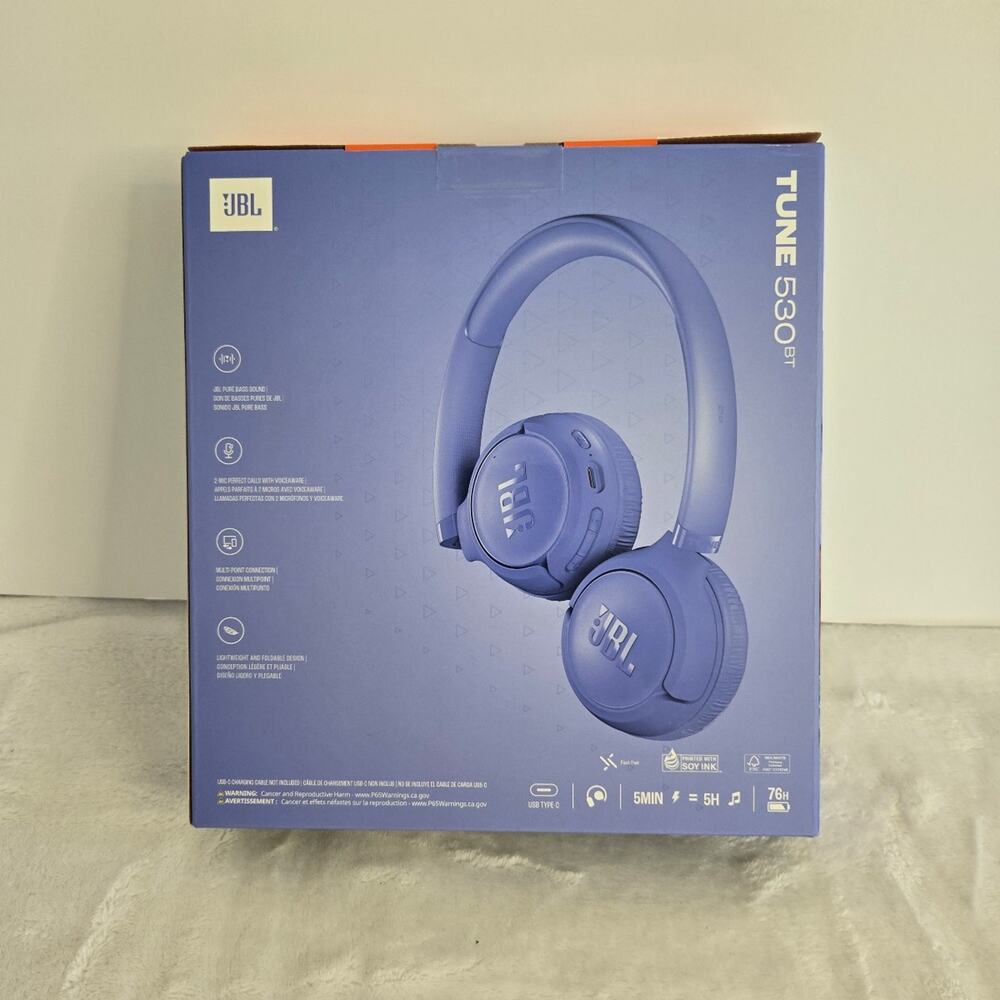 JBL Tune 530BT On-Ear Bluetooth Headphones Digital Lavender NEW